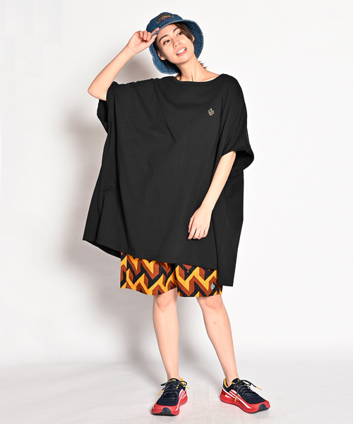 ALDIES(アールディーズ)の「Nobori Wide Big T / ノボリワイドビッグT(Tシャツ/カットソー・メンズ・ブラック/ターコイズブルー/ブルー/ブラック×ホワイト/ラスタ・FREE)」の2枚目の写真
