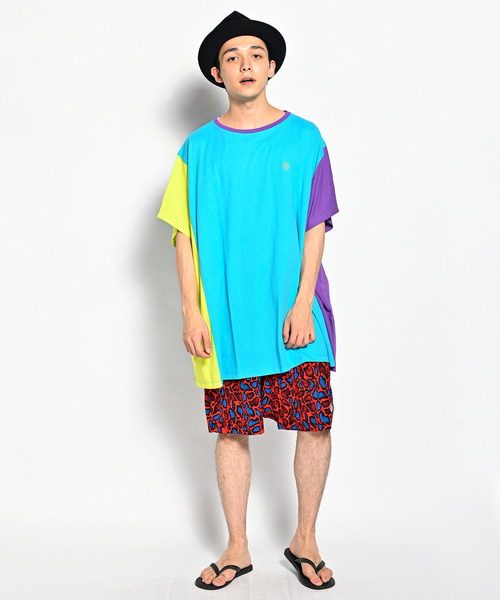 ALDIES(アールディーズ)の「Nobori Wide Big T / ノボリワイドビッグT(Tシャツ/カットソー・メンズ・ブラック/ターコイズブルー/ブルー/ブラック×ホワイト/ラスタ・FREE)」の8枚目の写真