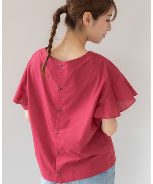 PREFERIR(プレフェリール)の「バタフライスリーブ ブラウス.(シャツ/ブラウス・レディース・レッド/ホワイト/ブラック/モカ・MEDIUM)」の4枚目の写真