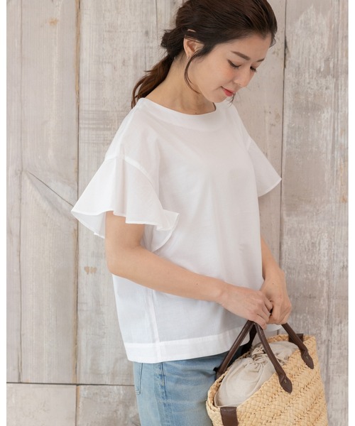 PREFERIR(プレフェリール)の「バタフライスリーブ ブラウス.(シャツ/ブラウス・レディース・レッド/ホワイト/ブラック/モカ・MEDIUM)」の2枚目の写真