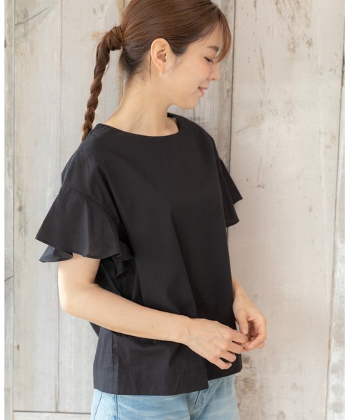 PREFERIR(プレフェリール)の「バタフライスリーブ ブラウス.(シャツ/ブラウス・レディース・レッド/ホワイト/ブラック/モカ・MEDIUM)」の3枚目の写真