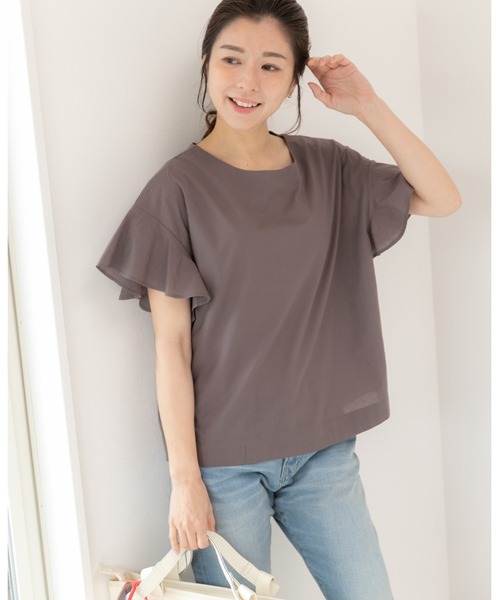 PREFERIR(プレフェリール)の「バタフライスリーブ ブラウス.(シャツ/ブラウス・レディース・レッド/ホワイト/ブラック/モカ・MEDIUM)」の1枚目の写真