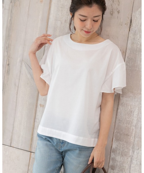 PREFERIR(プレフェリール)の「バタフライスリーブ ブラウス.(シャツ/ブラウス・レディース・レッド/ホワイト/ブラック/モカ・MEDIUM)」の5枚目の写真