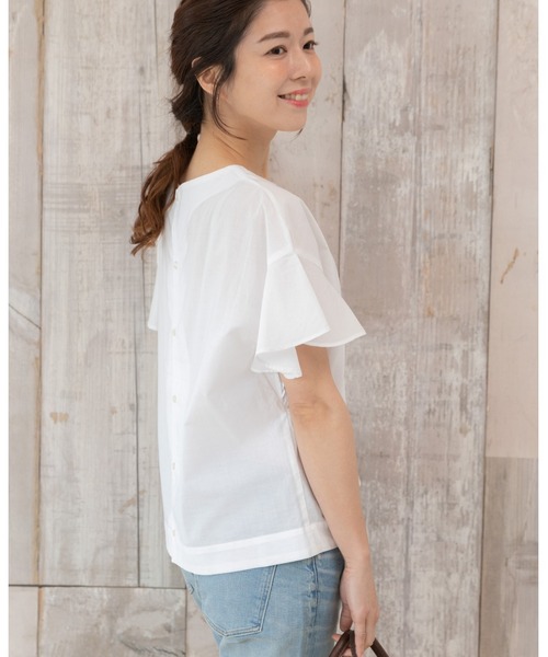 PREFERIR(プレフェリール)の「バタフライスリーブ ブラウス.(シャツ/ブラウス・レディース・レッド/ホワイト/ブラック/モカ・MEDIUM)」の13枚目の写真