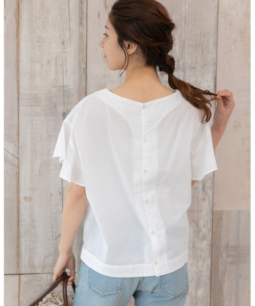 PREFERIR(プレフェリール)の「バタフライスリーブ ブラウス.(シャツ/ブラウス・レディース・レッド/ホワイト/ブラック/モカ・MEDIUM)」の9枚目の写真