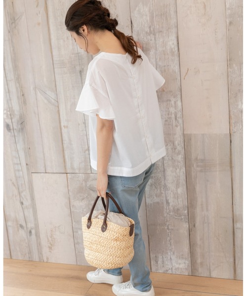 PREFERIR(プレフェリール)の「バタフライスリーブ ブラウス.(シャツ/ブラウス・レディース・レッド/ホワイト/ブラック/モカ・MEDIUM)」の21枚目の写真