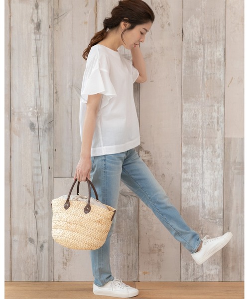 PREFERIR(プレフェリール)の「バタフライスリーブ ブラウス.(シャツ/ブラウス・レディース・レッド/ホワイト/ブラック/モカ・MEDIUM)」の6枚目の写真