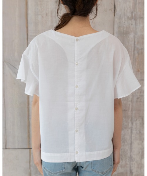 PREFERIR(プレフェリール)の「バタフライスリーブ ブラウス.(シャツ/ブラウス・レディース・レッド/ホワイト/ブラック/モカ・MEDIUM)」の10枚目の写真