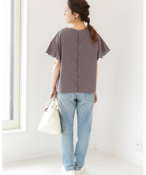 PREFERIR(プレフェリール)の「バタフライスリーブ ブラウス.(シャツ/ブラウス・レディース・レッド/ホワイト/ブラック/モカ・MEDIUM)」の8枚目の写真