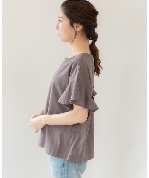 PREFERIR(プレフェリール)の「バタフライスリーブ ブラウス.(シャツ/ブラウス・レディース・レッド/ホワイト/ブラック/モカ・MEDIUM)」の11枚目の写真