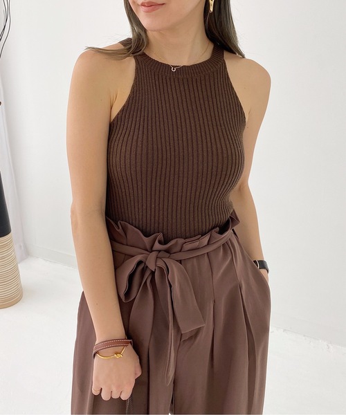 StyleSea(スタイルシー)の「コットンリブアメスリTOPS(タンクトップ・レディース・ブラック/ベージュ/ブラウン/オフホワイト/オリーブ・FREE)」の18枚目の写真