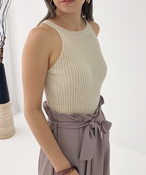 StyleSea(スタイルシー)の「コットンリブアメスリTOPS(タンクトップ・レディース・ブラック/ベージュ/ブラウン/オフホワイト/オリーブ・FREE)」の16枚目の写真