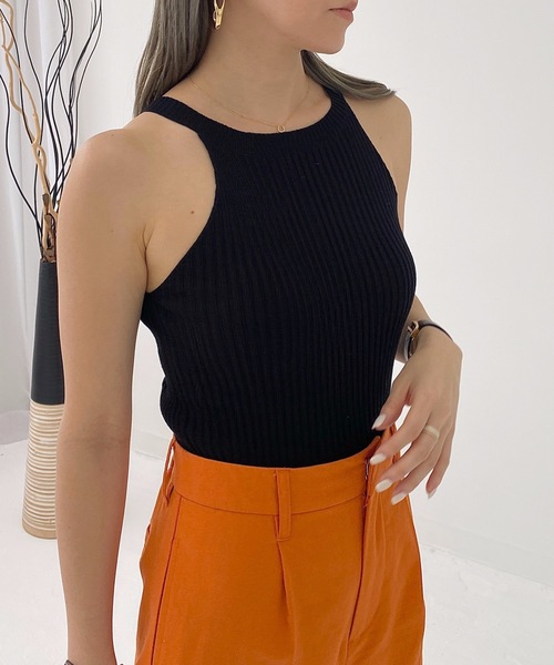 StyleSea(スタイルシー)の「コットンリブアメスリTOPS(タンクトップ・レディース・ブラック/ベージュ/ブラウン/オフホワイト/オリーブ・FREE)」の15枚目の写真