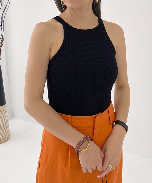 StyleSea(スタイルシー)の「コットンリブアメスリTOPS(タンクトップ・レディース・ブラック/ベージュ/ブラウン/オフホワイト/オリーブ・FREE)」の10枚目の写真