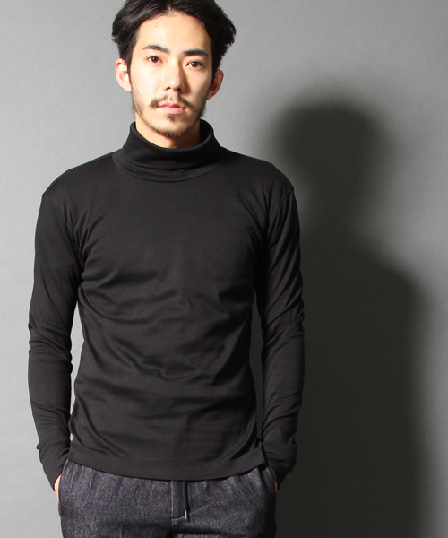 AMERICAN RAG CIE（アメリカンラグシー）の「AMERICAN RAG CIE シルケットタートルカットソー 108-ANX-M142-CT088（Tシャツ/カットソー・メンズ・オフホワイト/ブラック/グレー・1/2）」の3枚目の写真