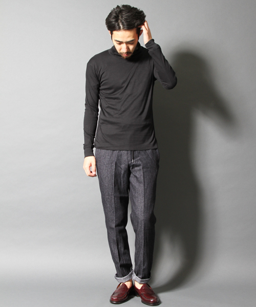 AMERICAN RAG CIE（アメリカンラグシー）の「AMERICAN RAG CIE シルケットタートルカットソー 108-ANX-M142-CT088（Tシャツ/カットソー・メンズ・オフホワイト/ブラック/グレー・1/2）」の12枚目の写真