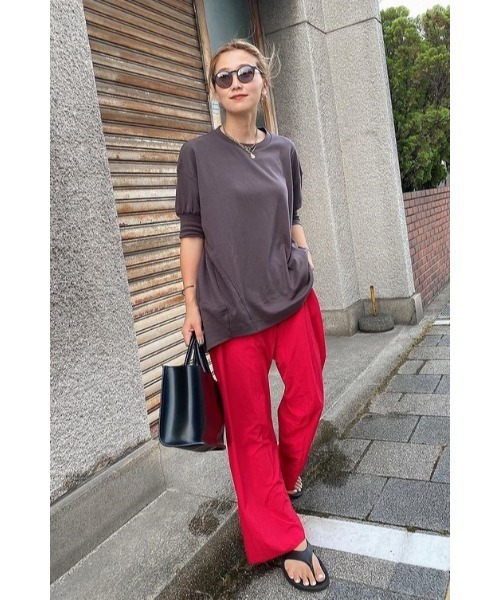 Bonjour Sagan（ボンジュールサガン）の「バルーンスムースショートスリーブプルオーバー（Tシャツ/カットソー・レディース・ホワイト/チャコールグレー・FREE）」の17枚目の写真