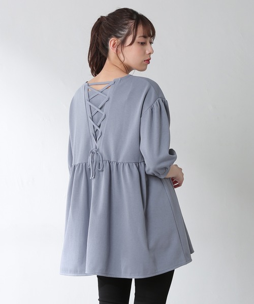 Honeys（ハニーズ）の「レースアップチュニック（チュニック・レディース・ホワイト/ブラック/ブラウン/ブルー系その他・S/M/L）」の15枚目の写真