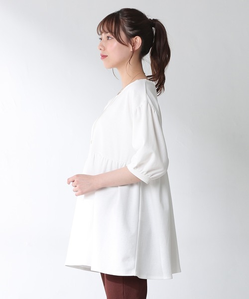 Honeys（ハニーズ）の「レースアップチュニック（チュニック・レディース・ホワイト/ブラック/ブラウン/ブルー系その他・S/M/L）」の9枚目の写真