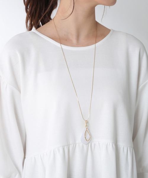 Honeys（ハニーズ）の「レースアップチュニック（チュニック・レディース・ホワイト/ブラック/ブラウン/ブルー系その他・S/M/L）」の6枚目の写真