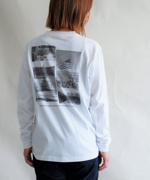 MANASTASH（マナスタッシュ）の「MANASTASH/マナスタッシュ　W's PHOTO L/S TEE "COLLAGE"　ウィメンズ　フォトロンＴ　コラージュ（Tシャツ/カットソー・レディース・ホワイト/ブラック・MEDIUM）」の2枚目の写真