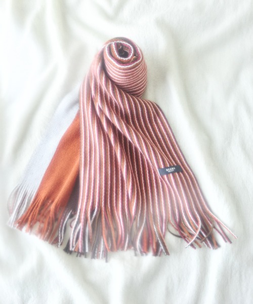bargiee ストライプ柄フワフワマフラー セール】シャギーストライプマフラー（マフラー）｜LYEON（リヨン）の
