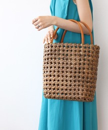 DRESSLAVE | FARROW / carrie micro bag(格子編みかごトートバッグ)(かごバッグ)