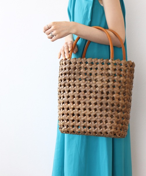 未使用☆FARROW/carrie micro bag格子編みかごトートバッグ DRESSLAVE（ドレスレイブ）の「FARROW / carrie micro bag(格子