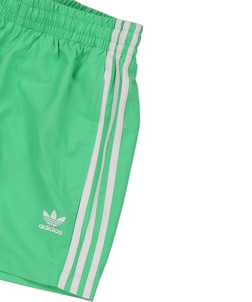 【adidas】3Stripes ロゴ ショートパンツ グリーン / 送料無料 オリジナルスゴルフ ツイストウィーブ 撥水 スリーストライプス