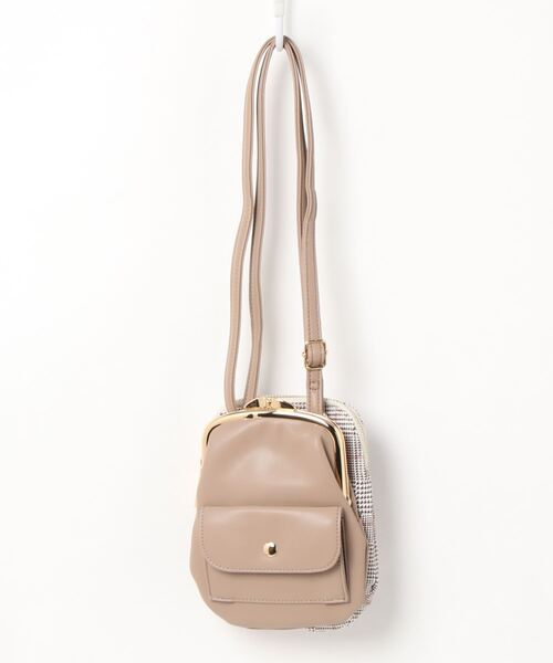 SAC（サック）の「がま口型異素材使いショルダーバッグ  Happy&Sac（ショルダーバッグ・レディース・ブラック/ダークベージュ/イエロー/ブラウン・FREE）」の3枚目の写真