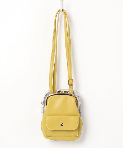 SAC（サック）の「がま口型異素材使いショルダーバッグ  Happy&Sac（ショルダーバッグ・レディース・ブラック/ダークベージュ/イエロー/ブラウン・FREE）」の15枚目の写真