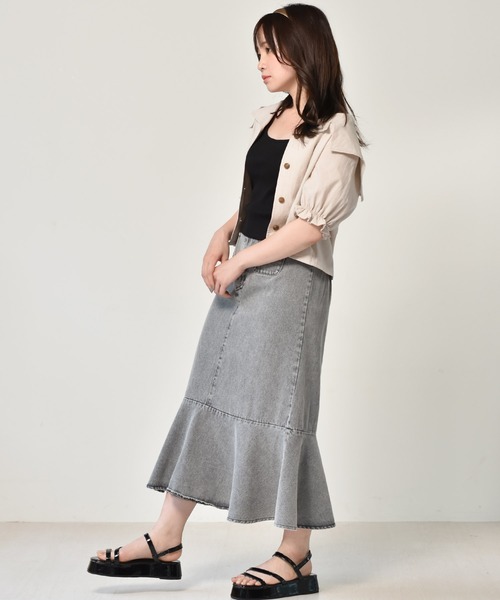 ems excite（エムズエキサイト）の「ショートタンク（Tシャツ/カットソー・レディース・ブラック/ベージュ/アイボリー/ブラック系その他/オレンジ系その他・FREE）」の12枚目の写真