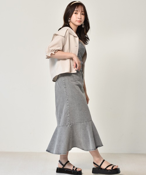 ems excite（エムズエキサイト）の「ショートタンク（Tシャツ/カットソー・レディース・ブラック/ベージュ/アイボリー/ブラック系その他/オレンジ系その他・FREE）」の14枚目の写真