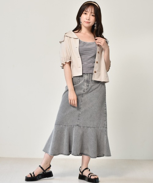 ems excite（エムズエキサイト）の「ショートタンク（Tシャツ/カットソー・レディース・ブラック/ベージュ/アイボリー/ブラック系その他/オレンジ系その他・FREE）」の18枚目の写真