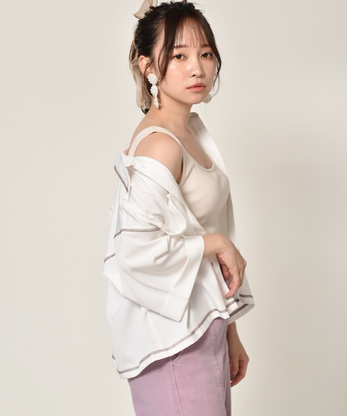 ems excite（エムズエキサイト）の「ショートタンク（Tシャツ/カットソー・レディース・ブラック/ベージュ/アイボリー/ブラック系その他/オレンジ系その他・FREE）」の16枚目の写真