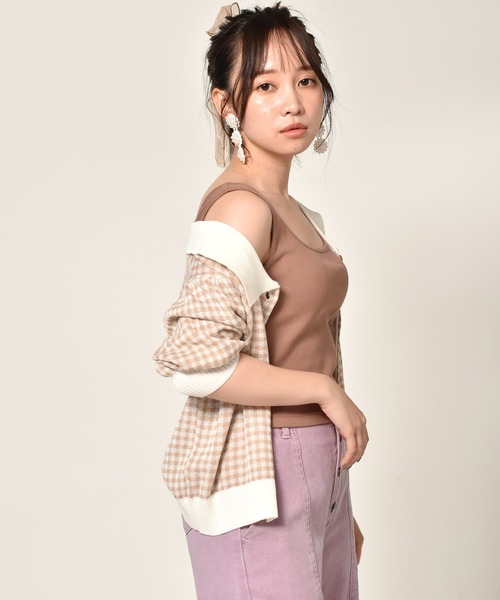 ems excite（エムズエキサイト）の「ショートタンク（Tシャツ/カットソー・レディース・ブラック/ベージュ/アイボリー/ブラック系その他/オレンジ系その他・FREE）」の7枚目の写真