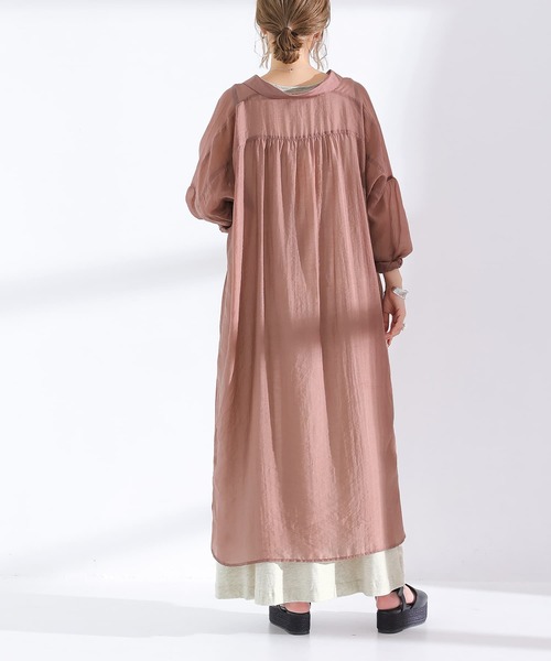 n'OrLABEL（ノアールレーベル）の「【廃盤】『ニュアンスシアーシャツワンピース』（シャツワンピース・レディース・ブラック/パープル/ピンクベージュ・FREE）」の9枚目の写真