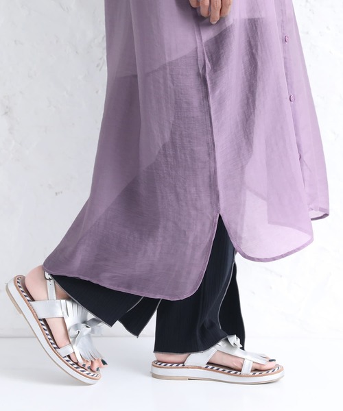 n'OrLABEL（ノアールレーベル）の「【廃盤】『ニュアンスシアーシャツワンピース』（シャツワンピース・レディース・ブラック/パープル/ピンクベージュ・FREE）」の16枚目の写真