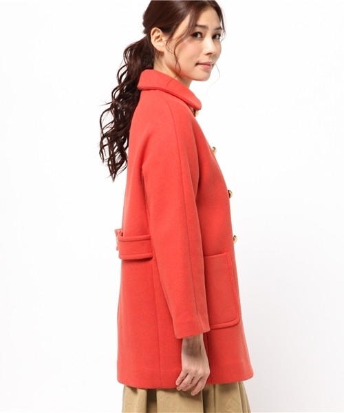 SHIPS for women（シップスフォーウィメン）の「★★【CLASSY.12月号掲載】ウール Pコート（その他アウター・レディース・ブラック/オレンジ・ONE SIZE）」の10枚目の写真