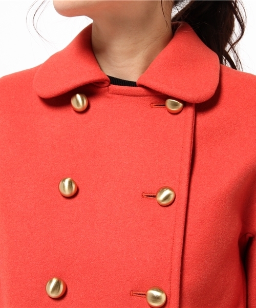 SHIPS for women（シップスフォーウィメン）の「★★【CLASSY.12月号掲載】ウール Pコート（その他アウター・レディース・ブラック/オレンジ・ONE SIZE）」の4枚目の写真