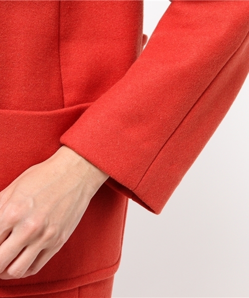 SHIPS for women（シップスフォーウィメン）の「★★【CLASSY.12月号掲載】ウール Pコート（その他アウター・レディース・ブラック/オレンジ・ONE SIZE）」の5枚目の写真