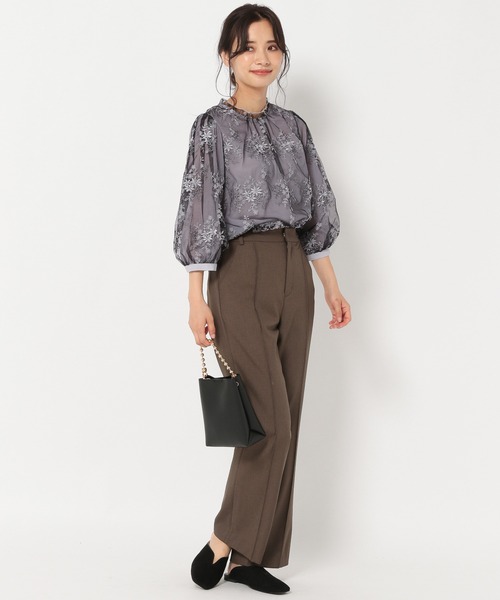 mysty woman（ミスティウーマン）の「【9/2 ヒルナンデスOA放映アイテム】フローラル刺繍7分袖ブラウス 217550（その他トップス・レディース・ブラック/オフホワイト/イエロー/モカ・FREE）」の13枚目の写真