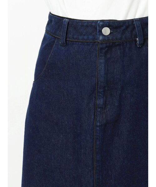 merry jenny（メリージェニー）の「satinパイピングデニムスカート（スカート・レディース・ブラック/インディゴブルー・FREE）」の4枚目の写真