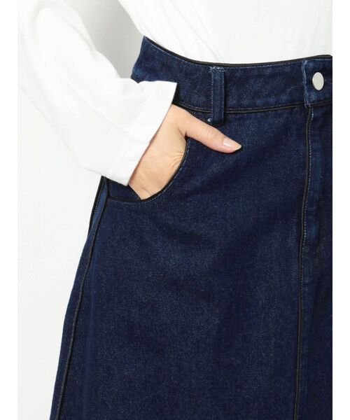 merry jenny（メリージェニー）の「satinパイピングデニムスカート（スカート・レディース・ブラック/インディゴブルー・FREE）」の12枚目の写真