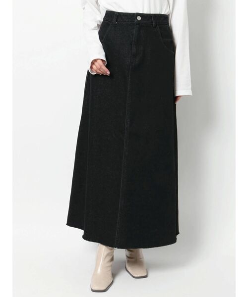 merry jenny（メリージェニー）の「satinパイピングデニムスカート（スカート・レディース・ブラック/インディゴブルー・FREE）」の15枚目の写真