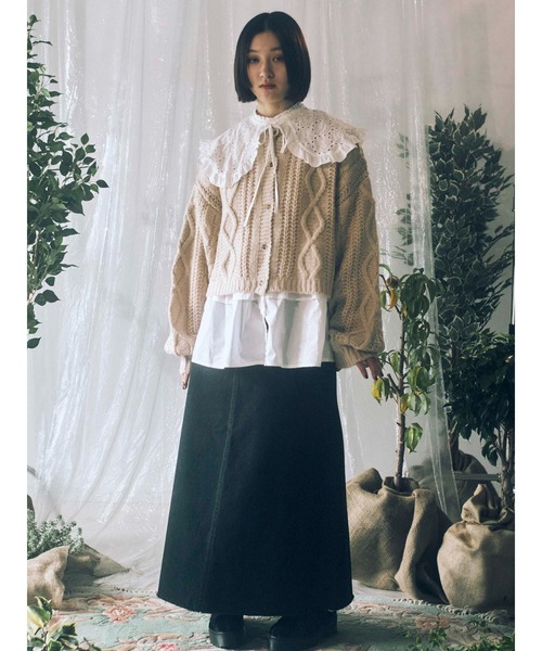 merry jenny（メリージェニー）の「satinパイピングデニムスカート（スカート・レディース・ブラック/インディゴブルー・FREE）」の18枚目の写真