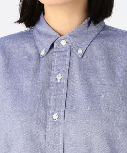 GYMPHLEX（ジムフレックス）の「Gymphlex | ワイドボタンダウンシャツ LOX WOMEN（シャツ/ブラウス・レディース・サックスブルー/アイボリー・14）」の16枚目の写真