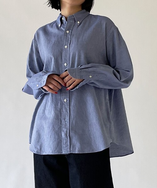 GYMPHLEX（ジムフレックス）の「Gymphlex | ワイドボタンダウンシャツ LOX WOMEN（シャツ/ブラウス・レディース・サックスブルー/アイボリー・14）」の22枚目の写真