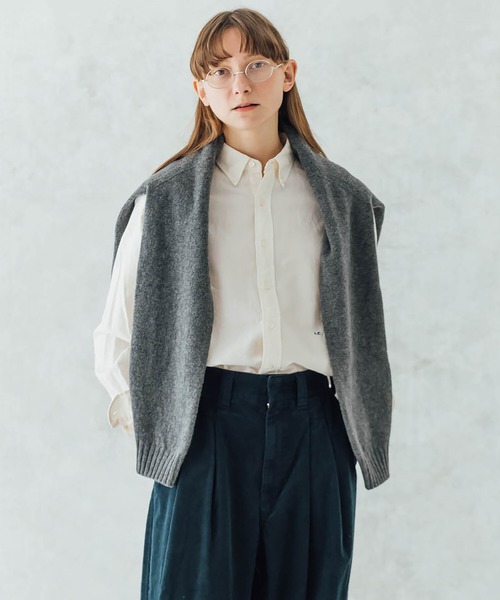 GYMPHLEX（ジムフレックス）の「Gymphlex | ワイドボタンダウンシャツ LOX WOMEN（シャツ/ブラウス・レディース・サックスブルー/アイボリー・14）」の11枚目の写真