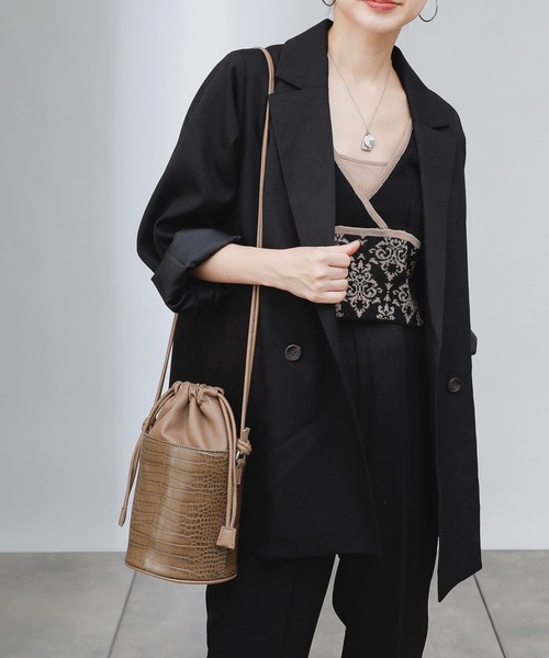 COLONY 2139（コロニートゥーワンスリーナイン）の「【WEB・一部店舗限定】ウールライクセンタープレスパンツ＆ジャケット/セットアップ（セットアップ・レディース・ブラック/ブラウン/グレイッシュベージュ・MEDIUM/LARGE）」の2枚目の写真